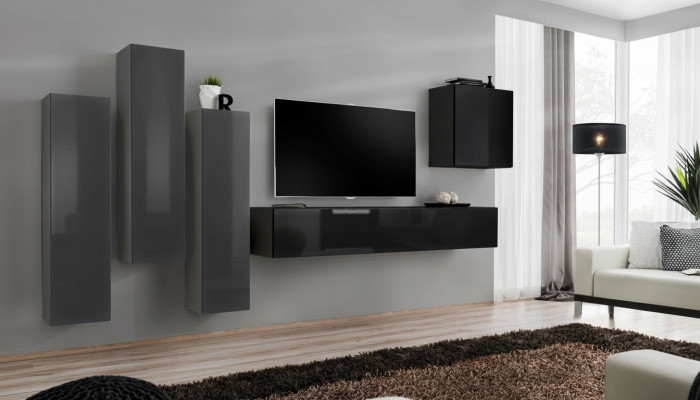 Design parete attrezzata TV supporto a parete 3x armadio credenza armadio mobili di lusso