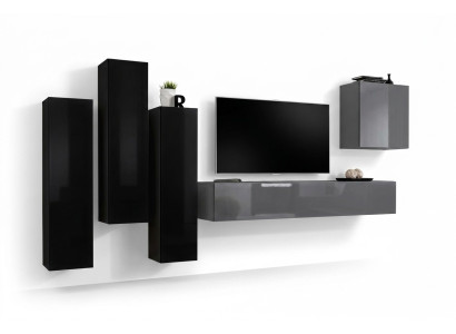 Grigio supporto TV credenza lusso parete attrezzata arredamento soggiorno moderno completo