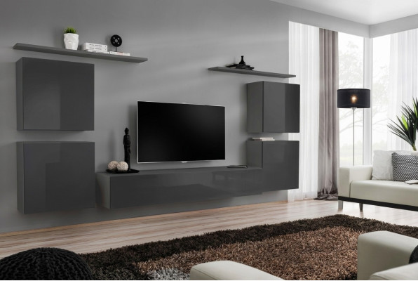 Grigio parete armadio soggiorno mobili lusso supporto TV mensola parete armadietto scaffale nuovo
