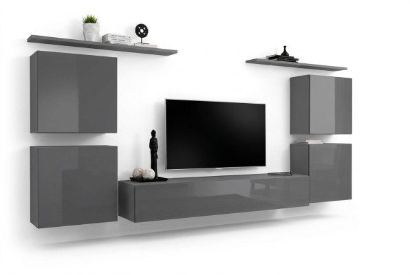 Grigio parete armadio soggiorno mobili lusso supporto TV mensola parete armadietto scaffale nuovo