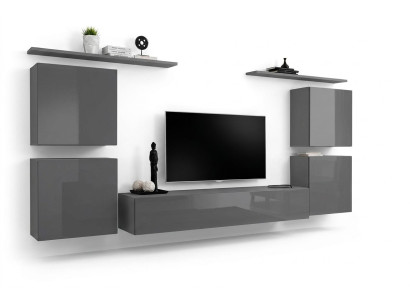 Grigio parete armadio soggiorno mobili lusso supporto TV mensola parete armadietto scaffale nuovo