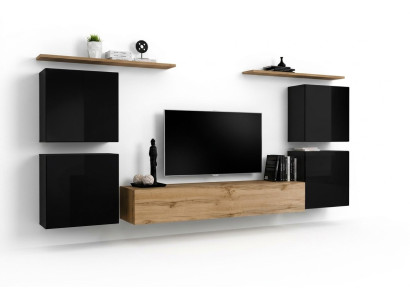 Mobile parete Armadio Scaffale da parete Legno Mobili da soggiorno Supporto TV Design Credenza