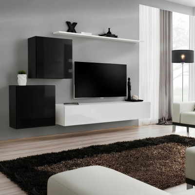 Soggiorno Parete attrezzata Bianco Design Porta TV Credenza Mobili Armadio a muro