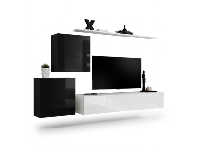Soggiorno Parete attrezzata Bianco Design Porta TV Credenza Mobili Armadio a muro