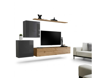 Soggiorno Set di mobili parete attrezzata supporto TV credenza mensola legno lusso armadio a muro