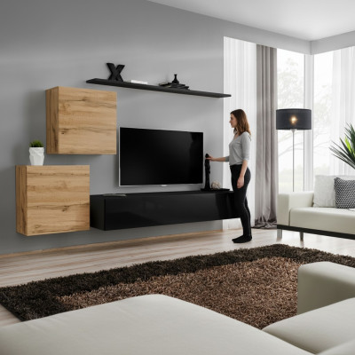 Designer parete attrezzata Mobili da soggiorno Mensole da parete Lusso Supporto TV Madia Moderna