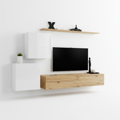 Mobile porta TV moderno per soggiorno, credenza da designer, porta TV, 4 pezzi. Nuovo