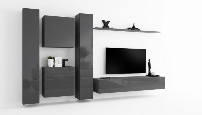 Mobile soggiorno di design grigio, mobili da soggiorno di lusso, mobili completi per credenza.