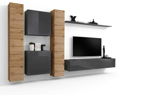 Designer parete attrezzata a parete Mensole in legno Mobili in legno di lusso per il soggiorno Stile di mobili in legno moderno