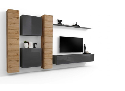 Designer parete attrezzata a parete Mensole in legno Mobili in legno di lusso per il soggiorno Stile di mobili in legno moderno
