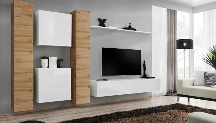 Mobile soggiorno bianco mobili in legno armadio armadio da parete designer completo parete scaffale