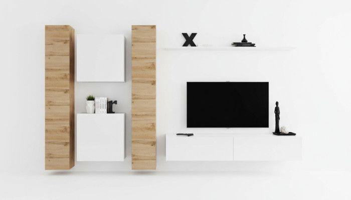 Mobile soggiorno bianco mobili in legno armadio armadio da parete designer completo parete scaffale
