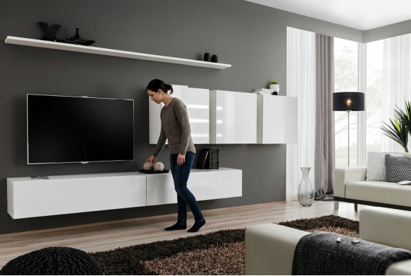 Mobili da salotto bianchi credenza in stile designer moderna mobili in legno arredamento nuovo.