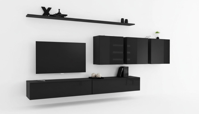 Mobile soggiorno nero Mobili soggiorno Moderno Mobiletto Designer Armadietto a parete Designer