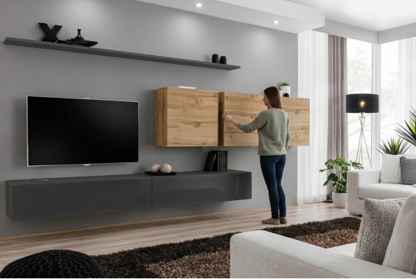 Mobile da designer in legno completo 7 pezzi Armadio da parete Mobili da soggiorno