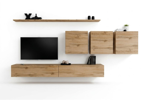 Mobile soggiorno Scaffale parete Scaffale design Mobiletto Mobili in legno Marrone