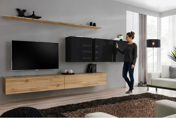 Design parete attrezzata marrone mobile porta TV credenza mobile soggiorno mobile completo