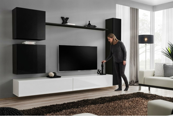 Mobile soggiorno nero mobile TV moderno design moderno nuovo