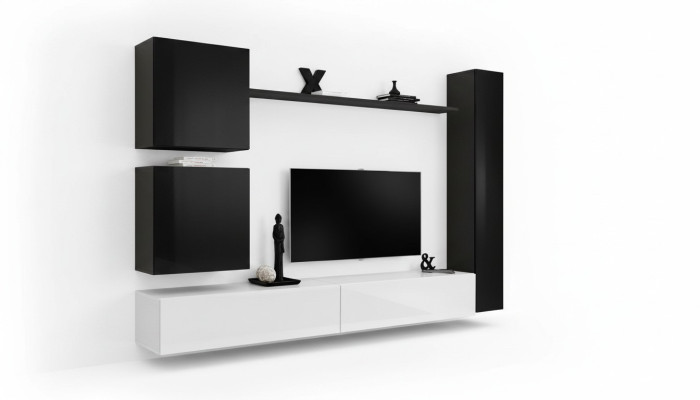Mobile soggiorno nero mobile TV moderno design moderno nuovo