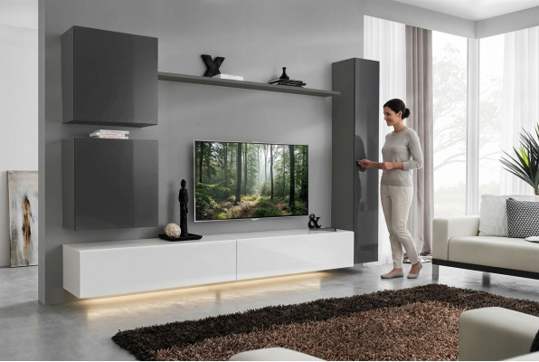 Grande armadio a parete in legno Mobile moderno Armadietto da parete Nuovo