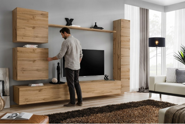 Armadio a muro moderno parete attrezzata marrone mobili in legno mobili da soggiorno designer