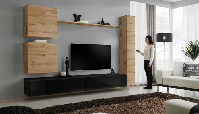 Marrone armadio a muro mobili in legno mobile designer mensola appendiabiti credenza stand TV set