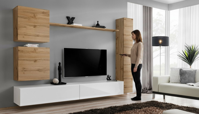 Mobili da soggiorno Parete attrezzata Designer Mensola da parete Supporto TV Credenza Mobili in legno