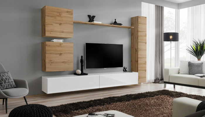 Mobili da soggiorno Parete attrezzata Designer Mensola da parete Supporto TV Credenza Mobili in legno