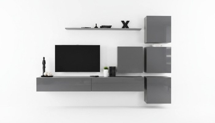 Grigio Moderno parete attrezzata Design soggiorno TV Stand lusso credenza armadio nuovo