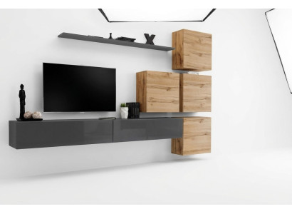 Grigio supporto TV mensola da parete lusso arredamento parete moderno completo credenza.