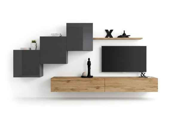 Lusso bianco moderno designer parete attrezzata sideboard supporto TV marrone soggiorno