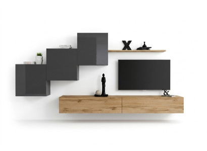 Lusso bianco moderno designer parete attrezzata sideboard supporto TV marrone soggiorno