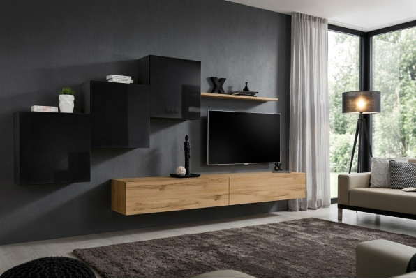 Mobile porta TV marrone set da parete per soggiorno mobile porta TV credenza mensole a muro nuove