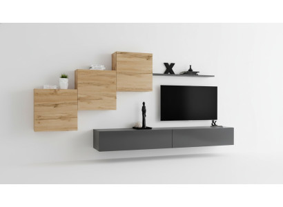 Mobili da soggiorno di design Scaffale grigio per TV Supporto TV moderno Mensola a parete