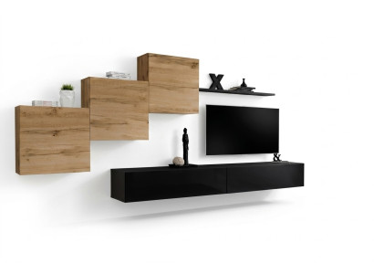 Arredamento completo per parete moderno, set di designer con mensola a parete e credenza