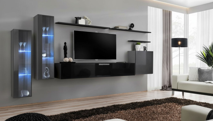 Designer Nero parete vivente credenza appendiabiti TV Stand lusso Set