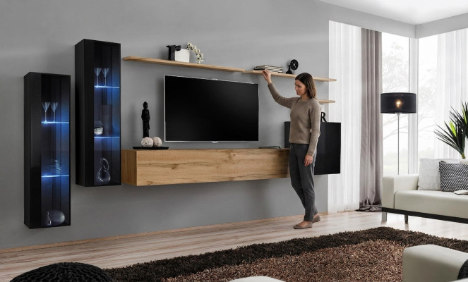Mobile soggiorno marrone - credenza - armadio - mobili da soggiorno di design - supporto TV