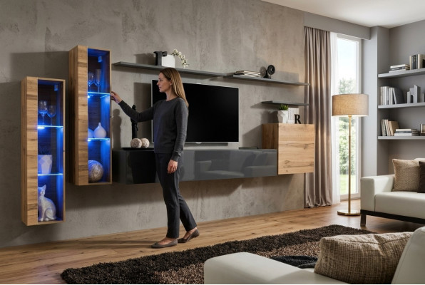 Mobili di design di lusso set parete armadietto TV mobile arredamento mensola a parete