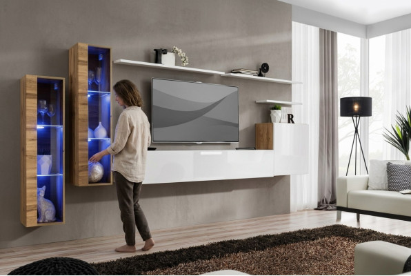 Mobile porta TV di lusso per soggiorno, mobile basso RTV di design moderno per parete soggiorno.