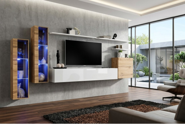 Mobile porta TV di lusso per soggiorno, mobile basso RTV di design moderno per parete soggiorno.