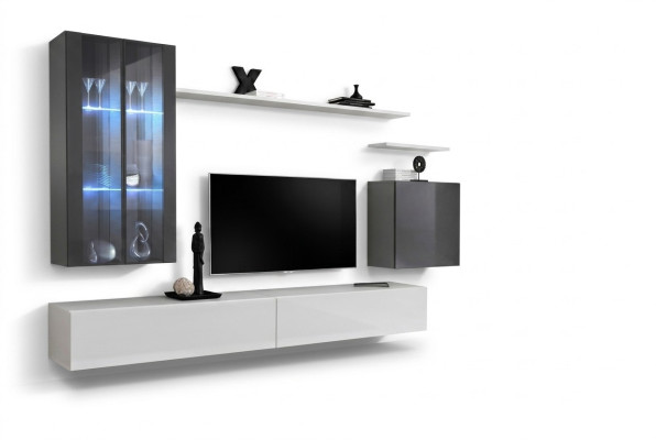 Ripiani a muro completi Mobili per il soggiorno 3x armadio a muro Mobile TV di lusso Sideboard