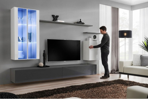 Mobili grigi Mobili soggiorno Mobili design Mobili in legno di lusso Stile Armadio Pensile