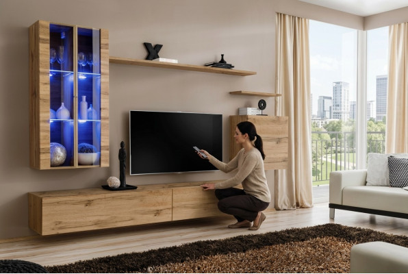 Mobili da design Moderno set da salotto Mobile a parete supporto TV Mobili in legno Nuovo Mobile a cassettoni