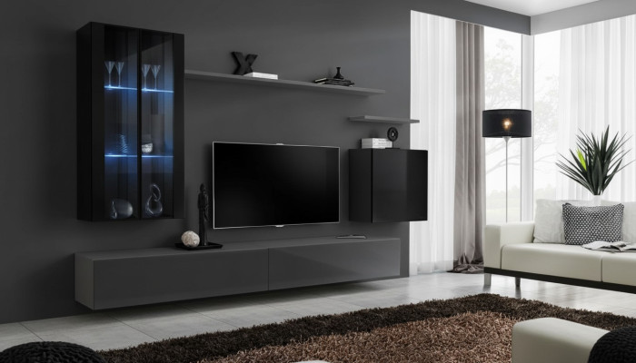 Set soggiorno 3x pensili supporto TV arredamento moderno stile designer
