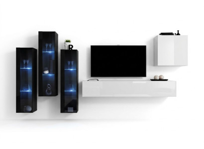 Nuovo soggiorno parete attrezzata lucida mobile in legno armadio mobili moderni 5 pezzi