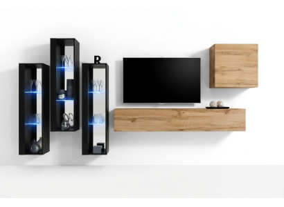 Mobile porta TV moderno marrone in legno lucido con design di alta qualità.
