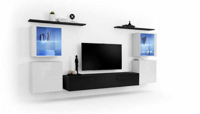 Mobili in legno nero parete vivente soggiorno mensole da parete arredamento di lusso armadio nuovo