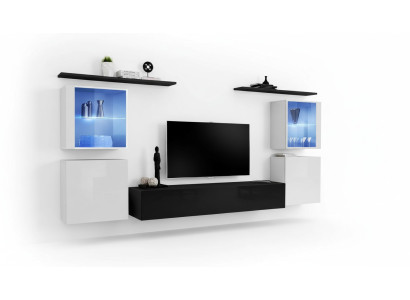 Mobili in legno nero parete vivente soggiorno mensole da parete arredamento di lusso armadio nuovo