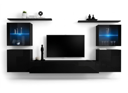 Nero parete abitabile mobili da soggiorno lusso armadio completo design nuovo.