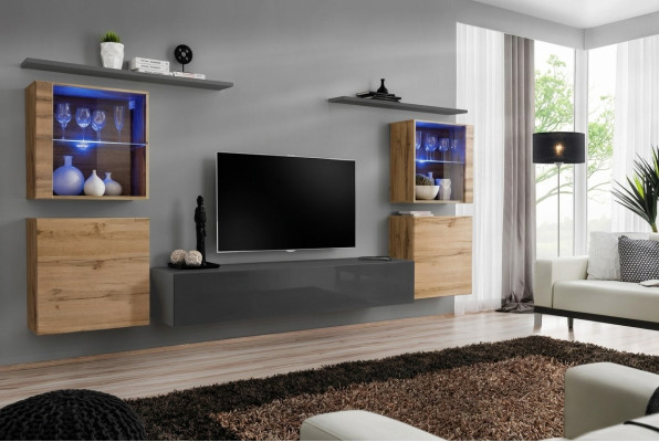 Set di mobili da soggiorno Designer Lucido Parete attrezzata soggiorno Madia Completa